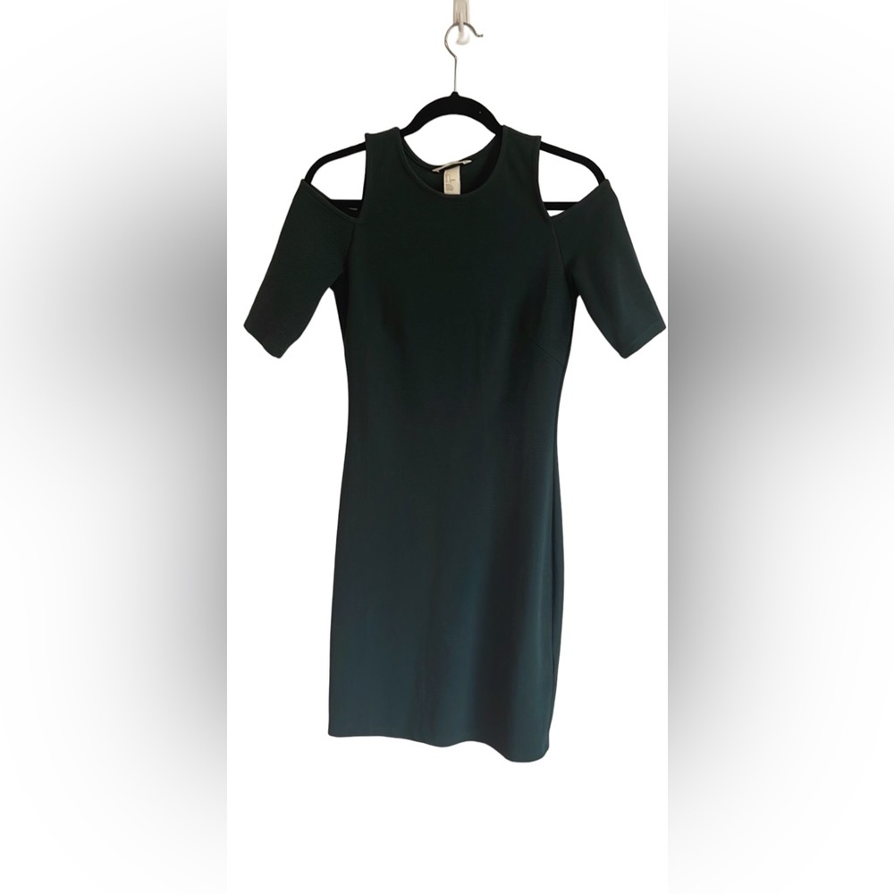 H&M Small Forest Green Dress with shoulder cut outs.